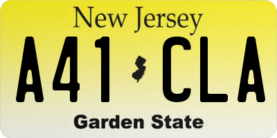 NJ license plate A41CLA