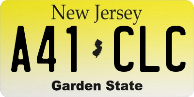NJ license plate A41CLC