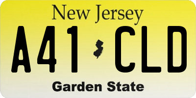 NJ license plate A41CLD