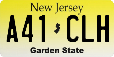 NJ license plate A41CLH