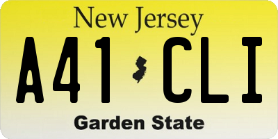 NJ license plate A41CLI
