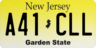 NJ license plate A41CLL