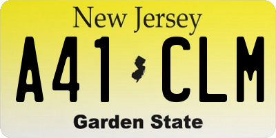 NJ license plate A41CLM