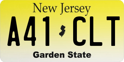 NJ license plate A41CLT