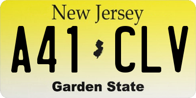 NJ license plate A41CLV