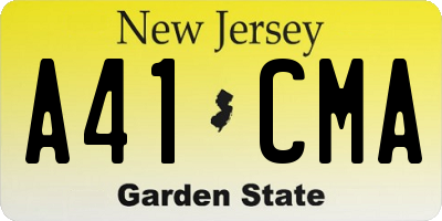 NJ license plate A41CMA