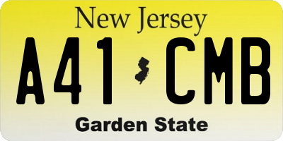 NJ license plate A41CMB