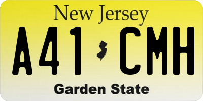 NJ license plate A41CMH