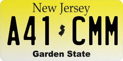 NJ license plate A41CMM
