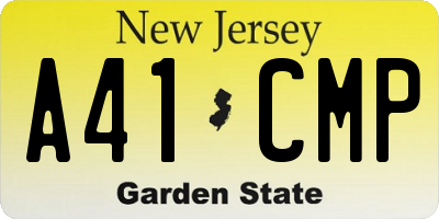 NJ license plate A41CMP