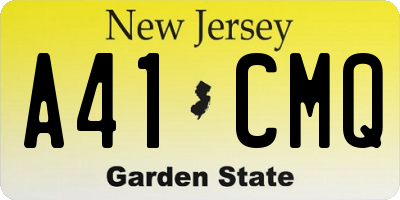 NJ license plate A41CMQ