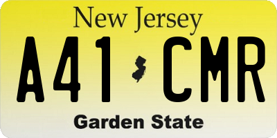 NJ license plate A41CMR