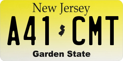 NJ license plate A41CMT