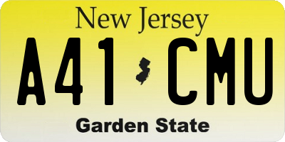 NJ license plate A41CMU