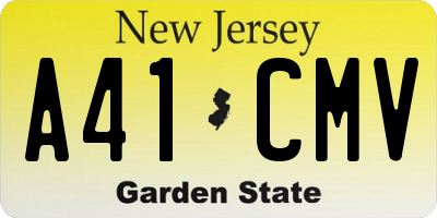 NJ license plate A41CMV