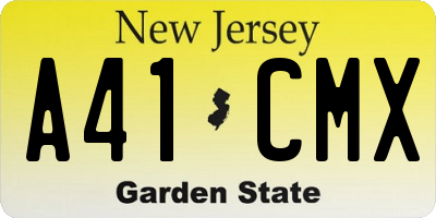 NJ license plate A41CMX