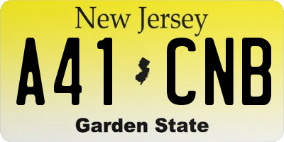 NJ license plate A41CNB