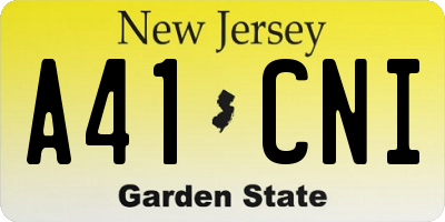 NJ license plate A41CNI