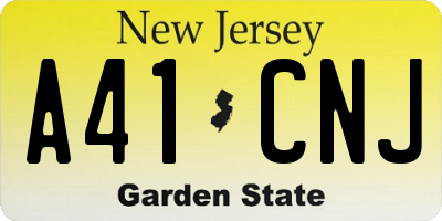 NJ license plate A41CNJ