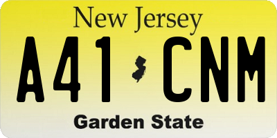 NJ license plate A41CNM