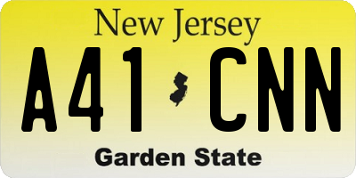 NJ license plate A41CNN