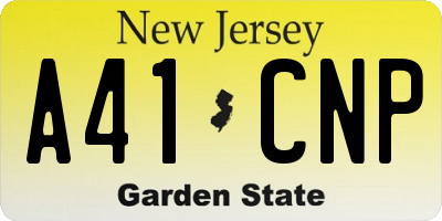 NJ license plate A41CNP