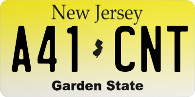 NJ license plate A41CNT