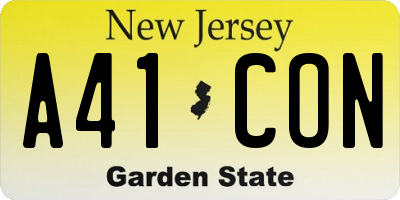 NJ license plate A41CON
