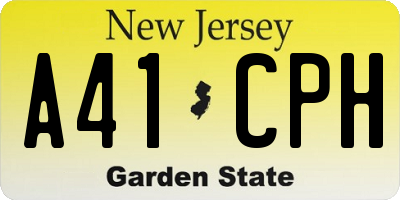NJ license plate A41CPH