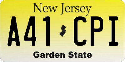 NJ license plate A41CPI