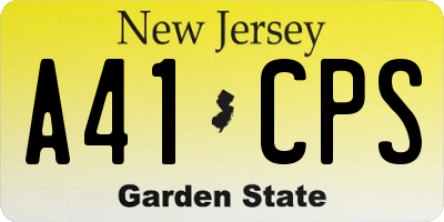 NJ license plate A41CPS