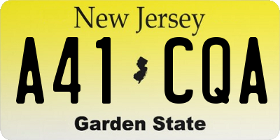 NJ license plate A41CQA