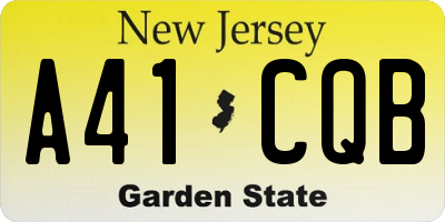 NJ license plate A41CQB