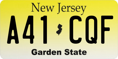 NJ license plate A41CQF