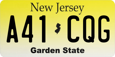 NJ license plate A41CQG