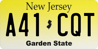 NJ license plate A41CQT