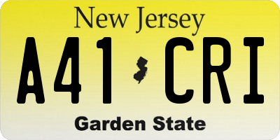 NJ license plate A41CRI
