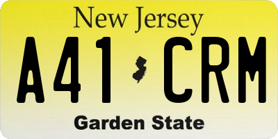 NJ license plate A41CRM