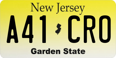 NJ license plate A41CRO