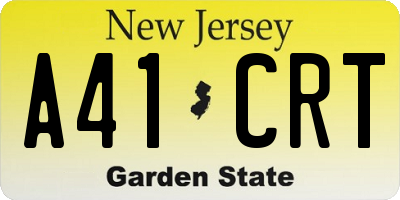 NJ license plate A41CRT