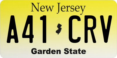 NJ license plate A41CRV