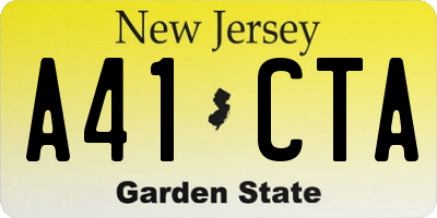 NJ license plate A41CTA