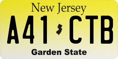 NJ license plate A41CTB