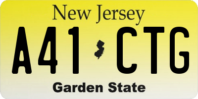 NJ license plate A41CTG