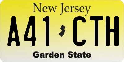 NJ license plate A41CTH
