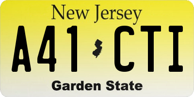 NJ license plate A41CTI