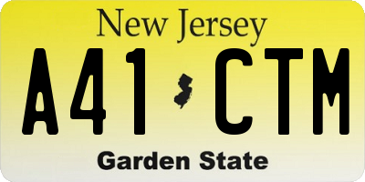 NJ license plate A41CTM
