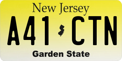 NJ license plate A41CTN
