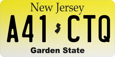 NJ license plate A41CTQ