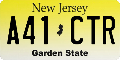 NJ license plate A41CTR